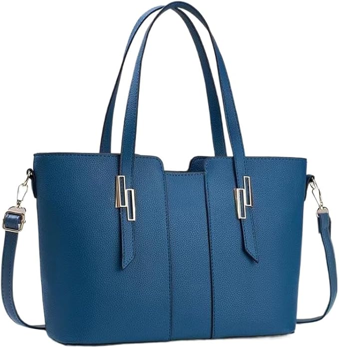 Women's Leather Bags, Large Capacity Office Work Handbags, Top-Handle Bags, Waterproof Simple Tote Bags