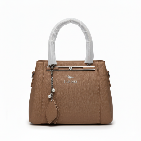 The BAN MEI Collection: Chic & Spacious Everyday Handbags | Modern Totes with Pearl Charm"
