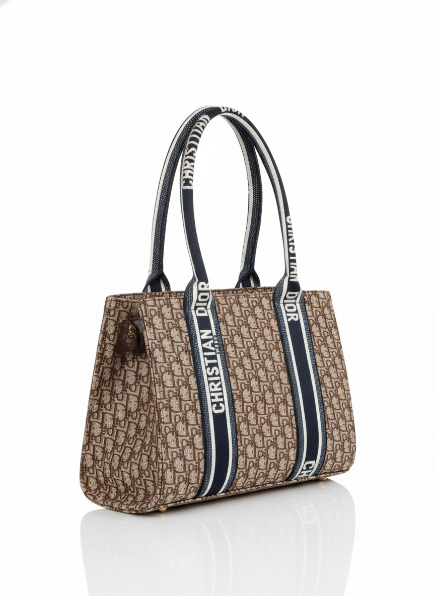 Stylish Plaid Tote with Colorful Strap