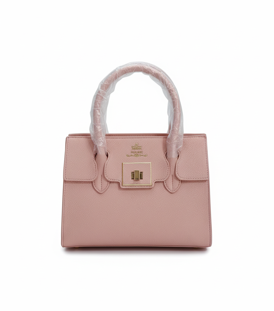 BAN MEI Luxe Totes: Modern Structured Handbags with Distinctive Front Lock & Chic Colors