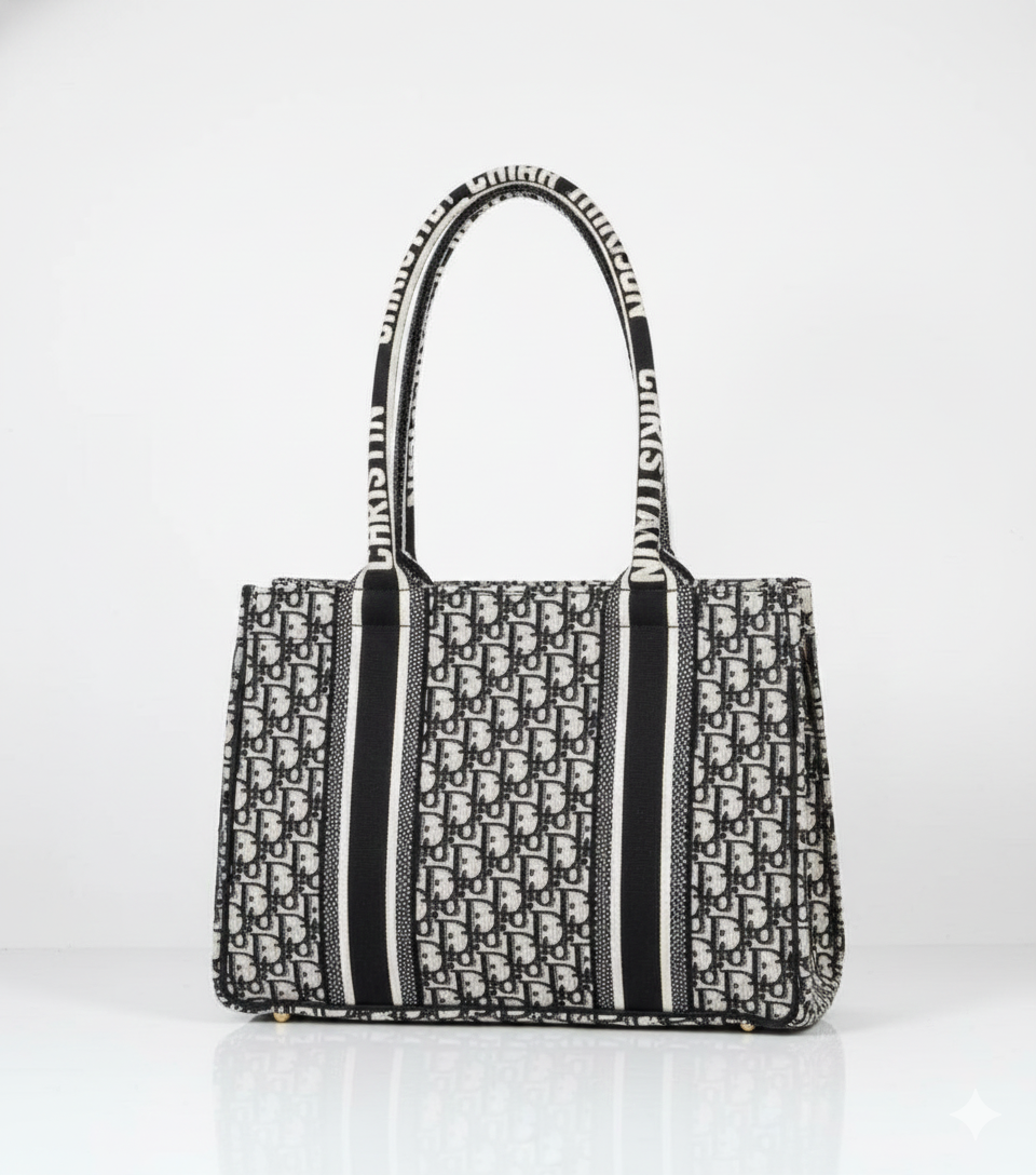 Stylish Plaid Tote with Colorful Strap