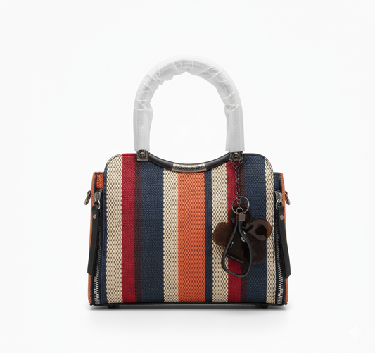 Stylish Striped & Textured Handbags: Structured Totes with Unique Details