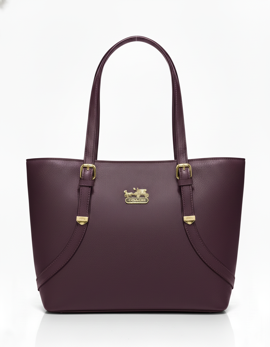 The 'Curved Elegance' Tote: Signature Equestrian Logo Handbag Collection