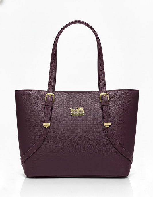 The 'Curved Elegance' Tote: Signature Equestrian Logo Handbag Collection