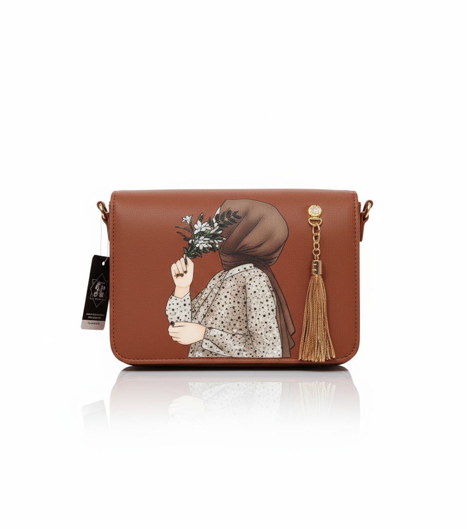 The 'Selfie Chic' Collection: Illustrated Messenger Bags with Tassel Charm