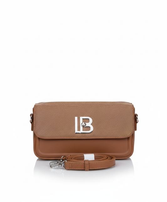 LB Versatile Messenger Bag: Textured Flap & Adjustable Strap