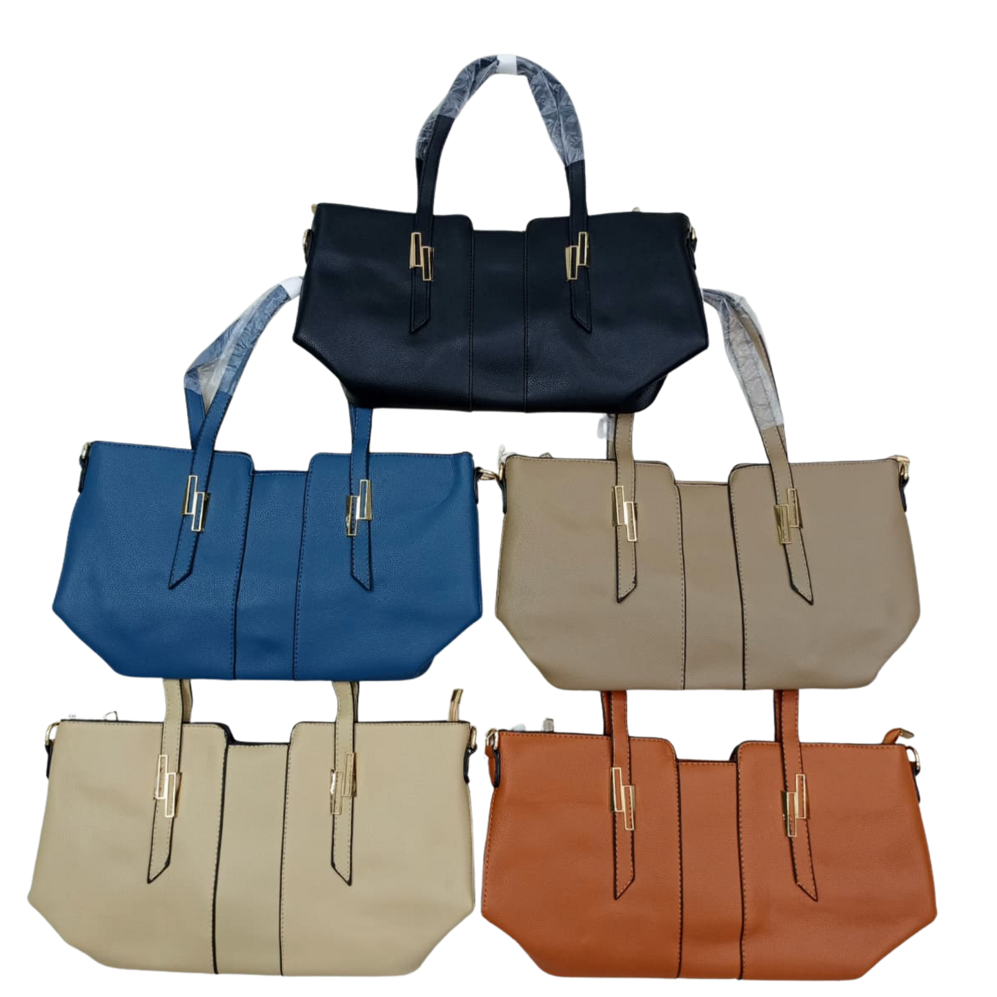 Women's Leather Bags, Large Capacity Office Work Handbags, Top-Handle Bags, Waterproof Simple Tote Bags
