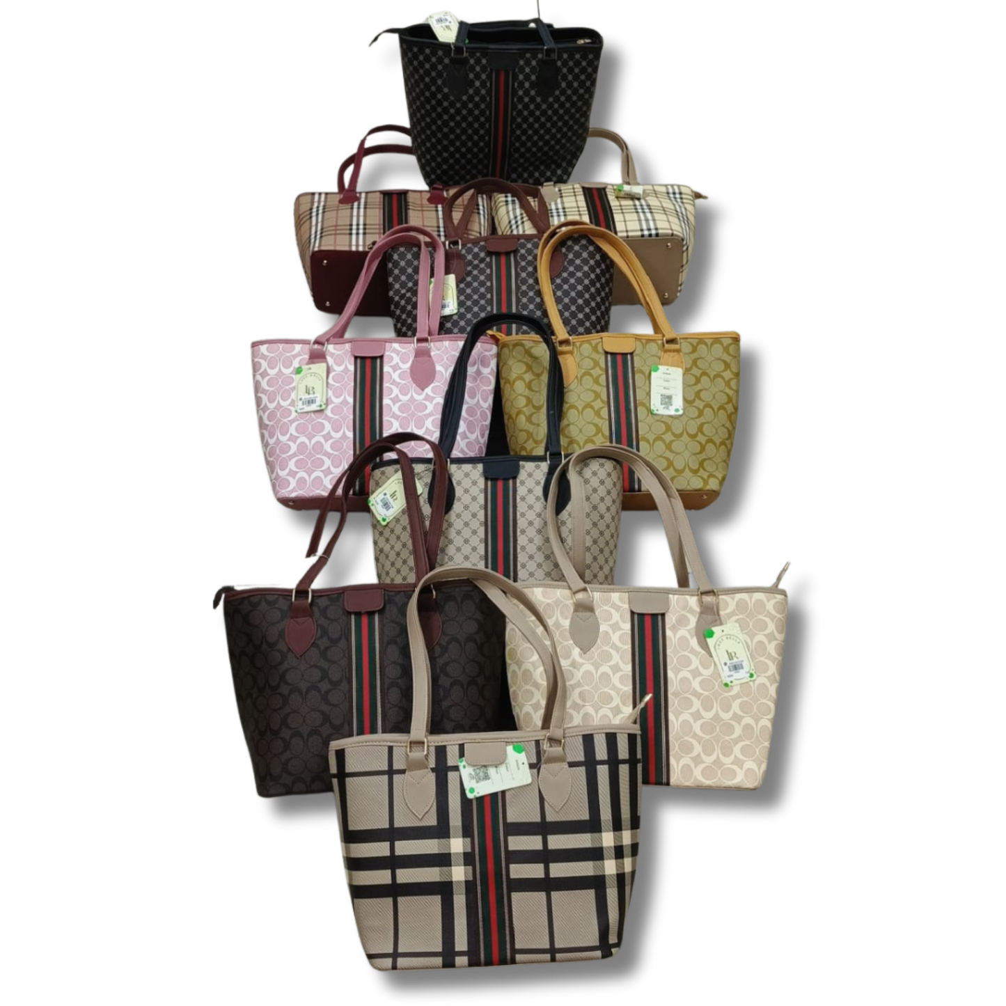 Stylish Retro Big Square Lines Handbags