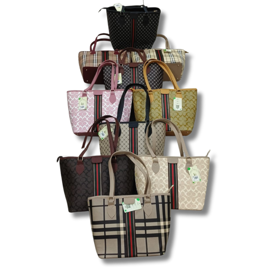 Stylish Retro Big Square Lines Handbags